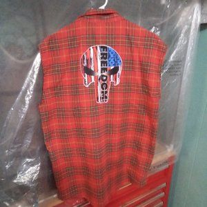Custom sleeveless light flannel shirt